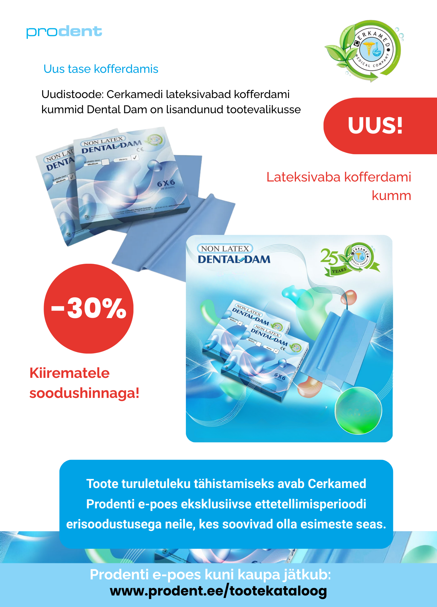 Cerkamedi lateksivabad kofferdami kummid sobivad ka tundlikumale kliendile