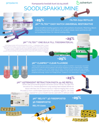 Solventum Sooduskampaania Filtek hambaravimaterjalid komposiidid, valguskõvastuv komposiit